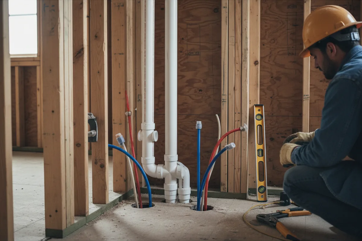 Drain and supply rough-in during Garbage Disposal Repair in Imperial
